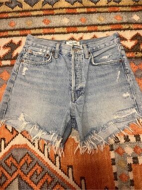 AGOLDE Parker Long Shorts Jean Shorts in Blue Waist 25